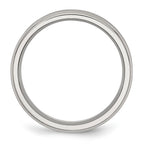 Chisel Stainless Steel Brushed and Polished Concave 6mm Beveled Edge Band