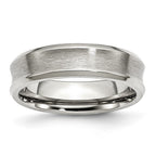 Chisel Stainless Steel Brushed and Polished Concave 6mm Beveled Edge Band