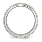 Chisel Stainless Steel Polished with Brushed Center 8mm Ridged Edge Band