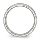 Chisel Stainless Steel Polished with Grain Finish Center 8mm Ridged Edge Band