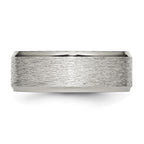 Chisel Stainless Steel Polished with Grain Finish Center 8mm Ridged Edge Band