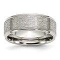 Chisel Stainless Steel Polished with Grain Finish Center 8mm Ridged Edge Band