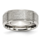 Chisel Stainless Steel Polished with Grain Finish Center 8mm Ridged Edge Band