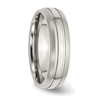 Chisel Stainless Steel Polished with Brushed Edge 6mm Grooved Band