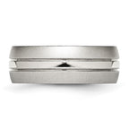Chisel Stainless Steel Polished with Brushed Edge 8mm Grooved Band