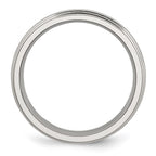 Chisel Stainless Steel Polished 6mm Grooved and Beaded Band