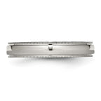 Chisel Stainless Steel Polished 4mm Grooved and Beaded Band