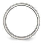 Chisel Stainless Steel Polished 6mm Grooved and Beaded Band