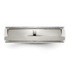 Chisel Stainless Steel Polished 6mm Grooved and Beaded Band