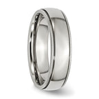 Chisel Stainless Steel Polished 6mm Grooved and Beaded Band