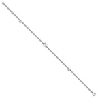 Chisel Stainless Steel Polished Stars 9 inch Anklet Plus 1 inch Extension