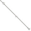 Chisel Stainless Steel Polished Stars 9 inch Anklet Plus 1 inch Extension