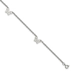Chisel Stainless Steel Polished with Butterfly Charms 9.5 inch Anklet Plus 1 inch Extension