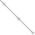 Chisel Stainless Steel Polished with Butterfly Charms 9 inch Anklet Plus 1 inch Extension