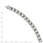 Chisel Stainless Steel Brushed and Polished 8.5 inch Link Bracelet