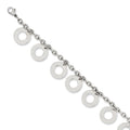 Stainless Steel Polished Dangle Circles 7.5in Bracelet