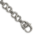 Chisel Stainless Steel Antiqued Polished and Textured Infinity Symbol Link Bracelet