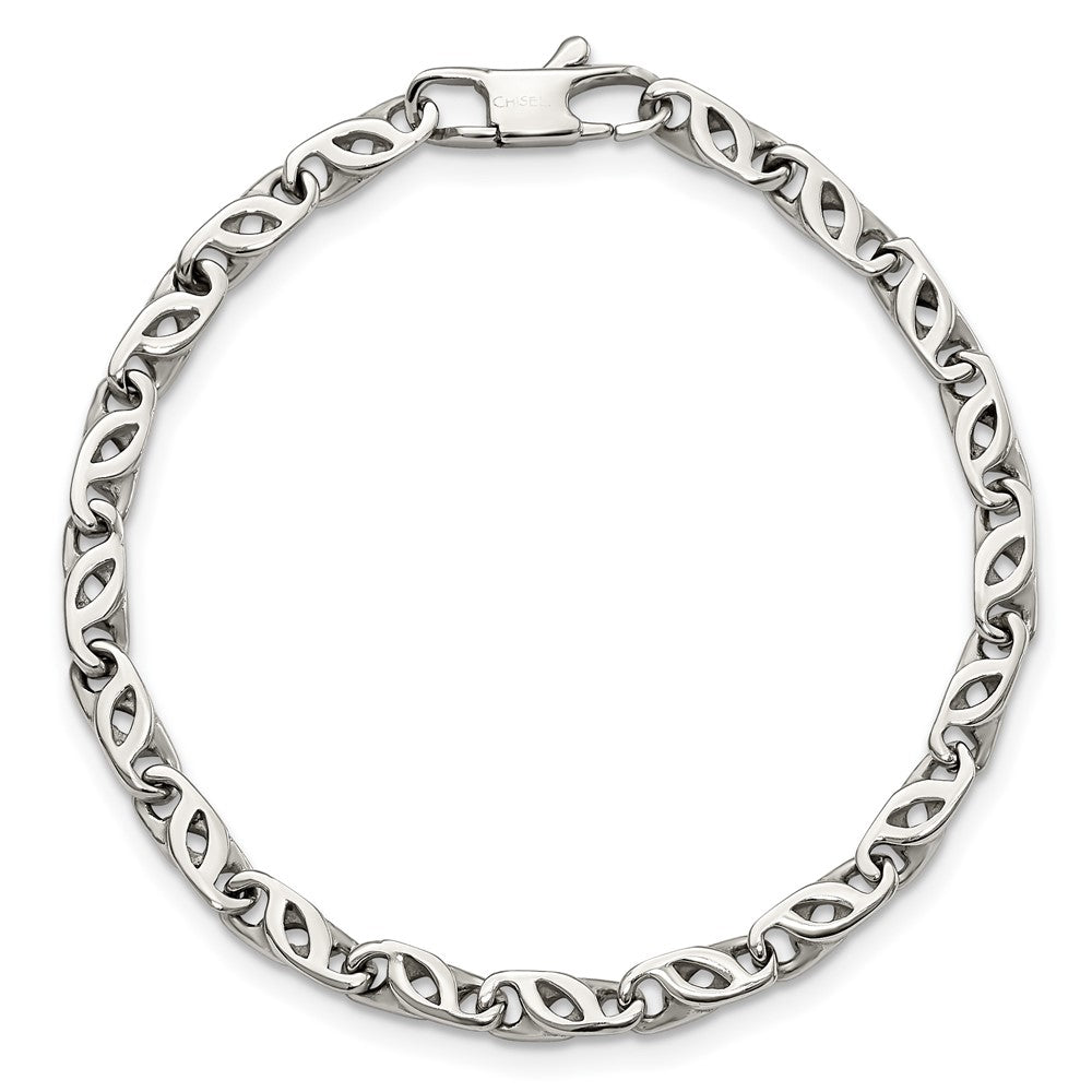 Chisel Stainless Steel Polished Fancy Link Bracelet