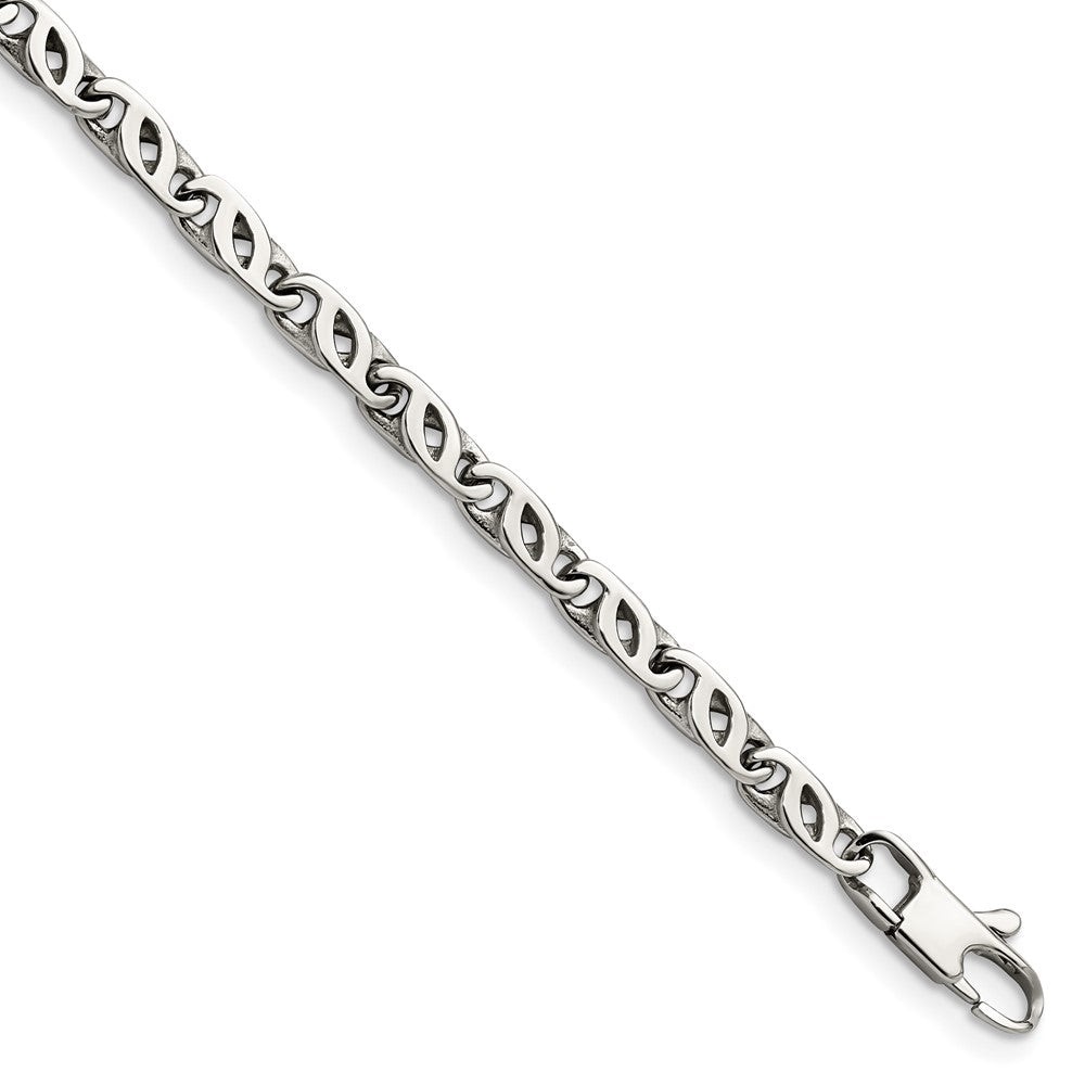 Chisel Stainless Steel Polished Fancy Link Bracelet