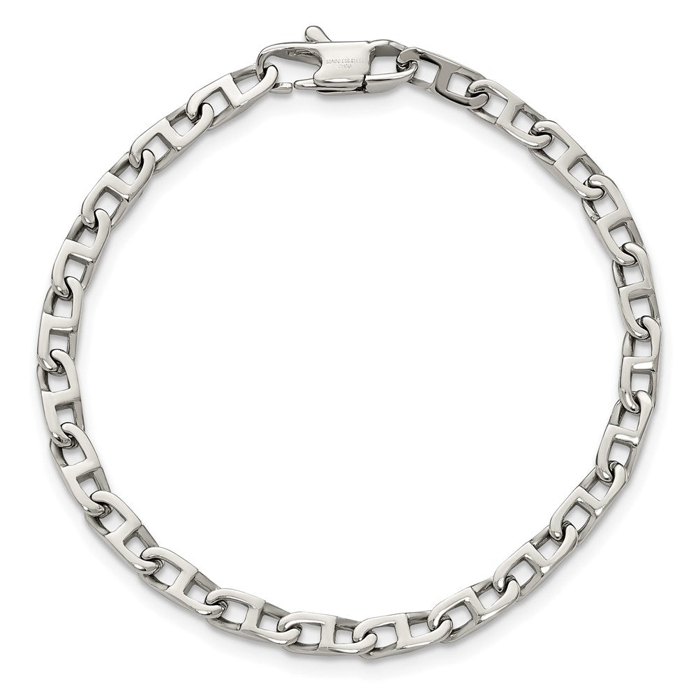 Chisel Stainless Steel Polished Oval Link Bracelet