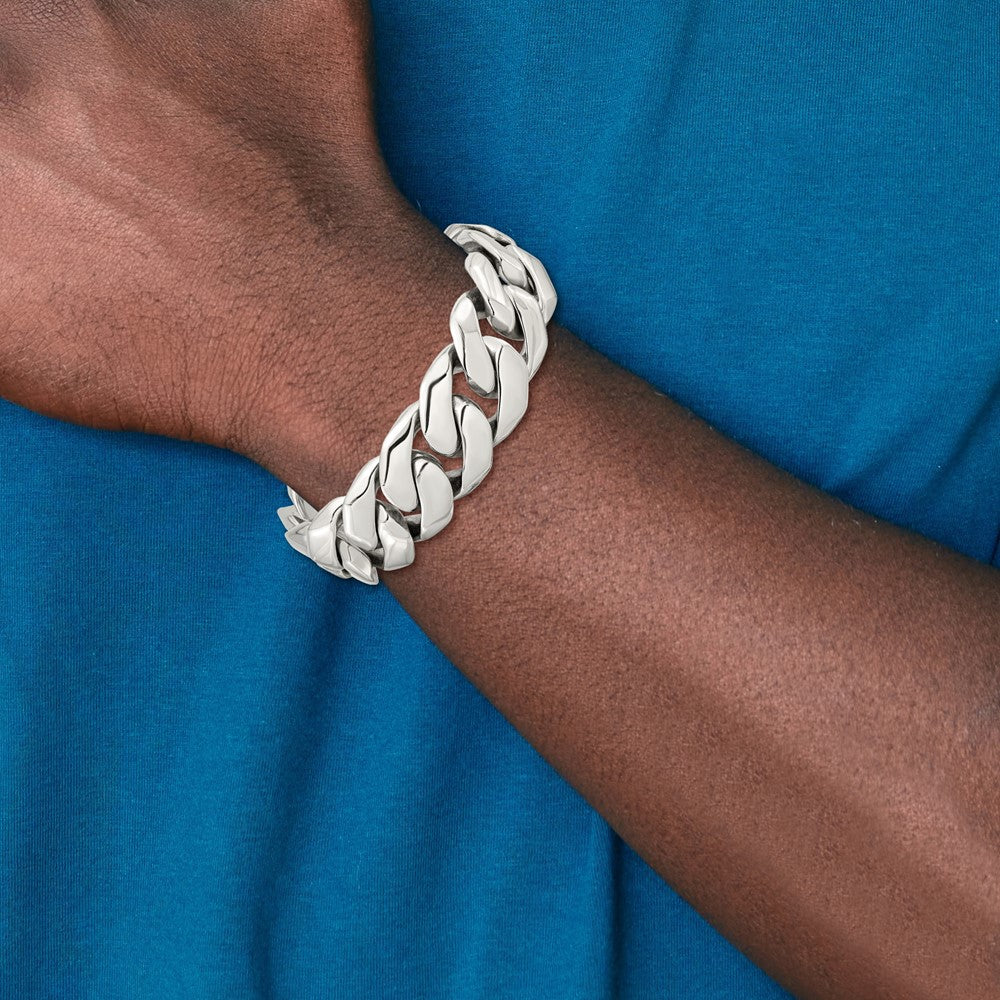 Chisel Stainless Steel Polished Fancy Curb Bracelet