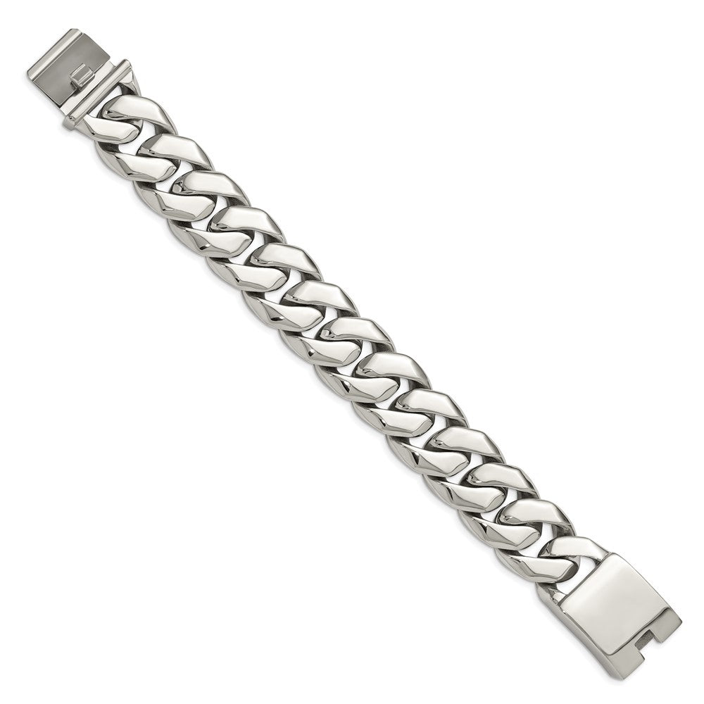 Chisel Stainless Steel Polished Fancy Curb Bracelet