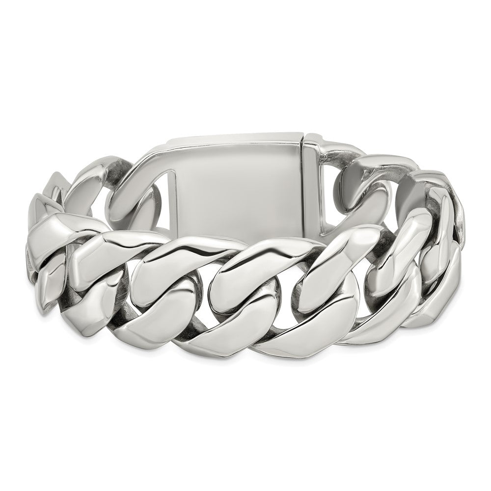 Chisel Stainless Steel Polished Fancy Curb Bracelet