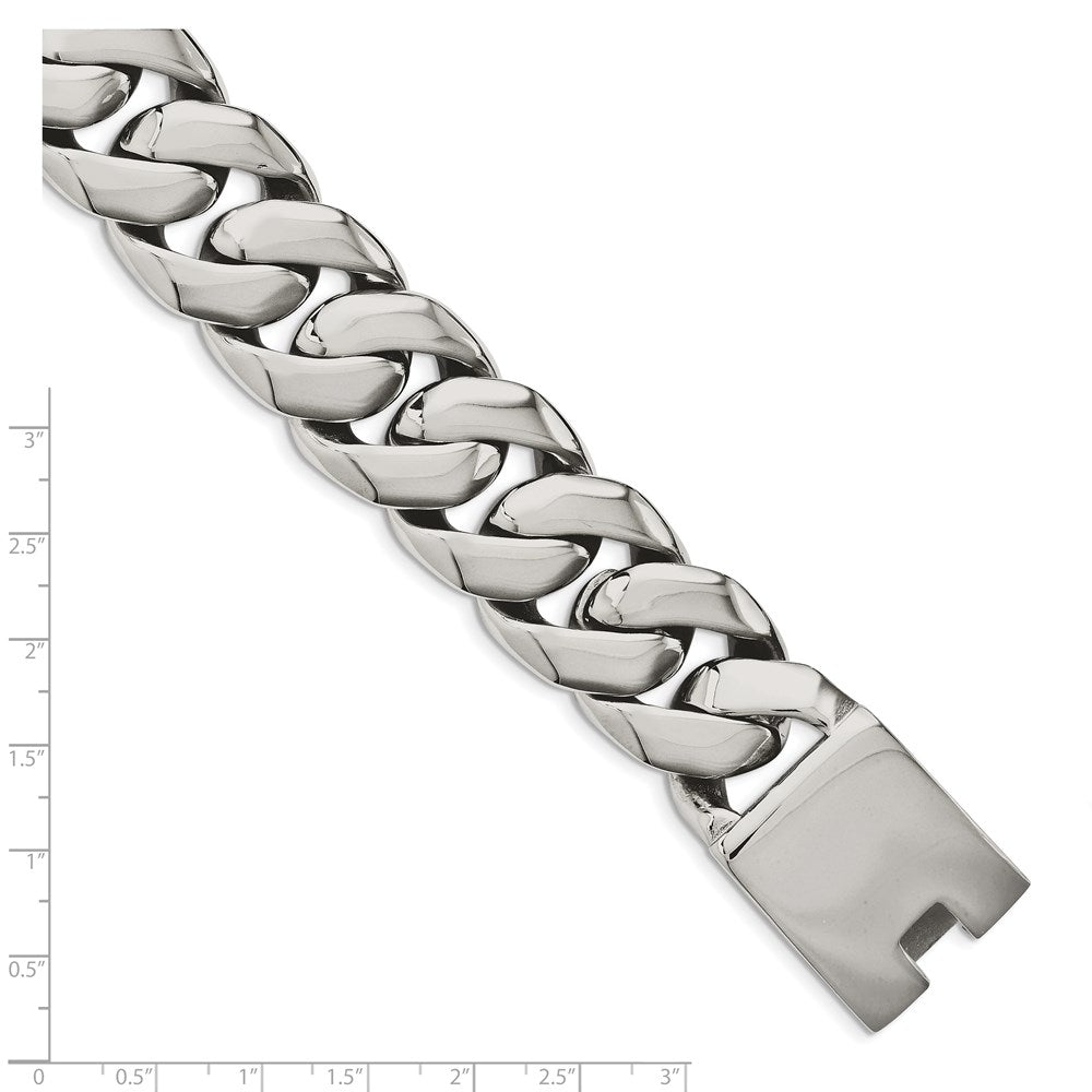 Chisel Stainless Steel Polished Fancy Curb Bracelet