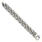 Chisel Stainless Steel Polished Large and Small Oval Link Bracelet
