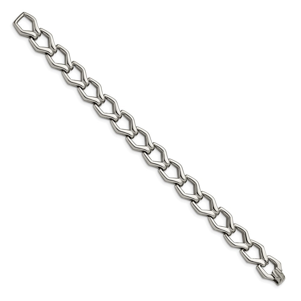 Chisel Stainless Steel Polished Fancy Open Link Bracelet