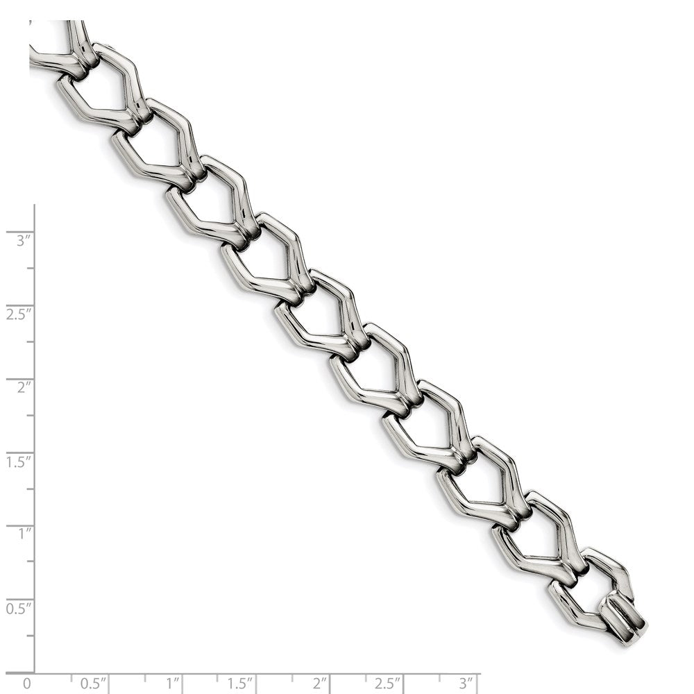 Chisel Stainless Steel Polished Fancy Open Link Bracelet