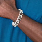 Chisel Stainless Steel Polished Crosses Link Bracelet
