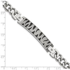 Stainless Steel Black IP-plated & Laser Cut CZ Bracelet