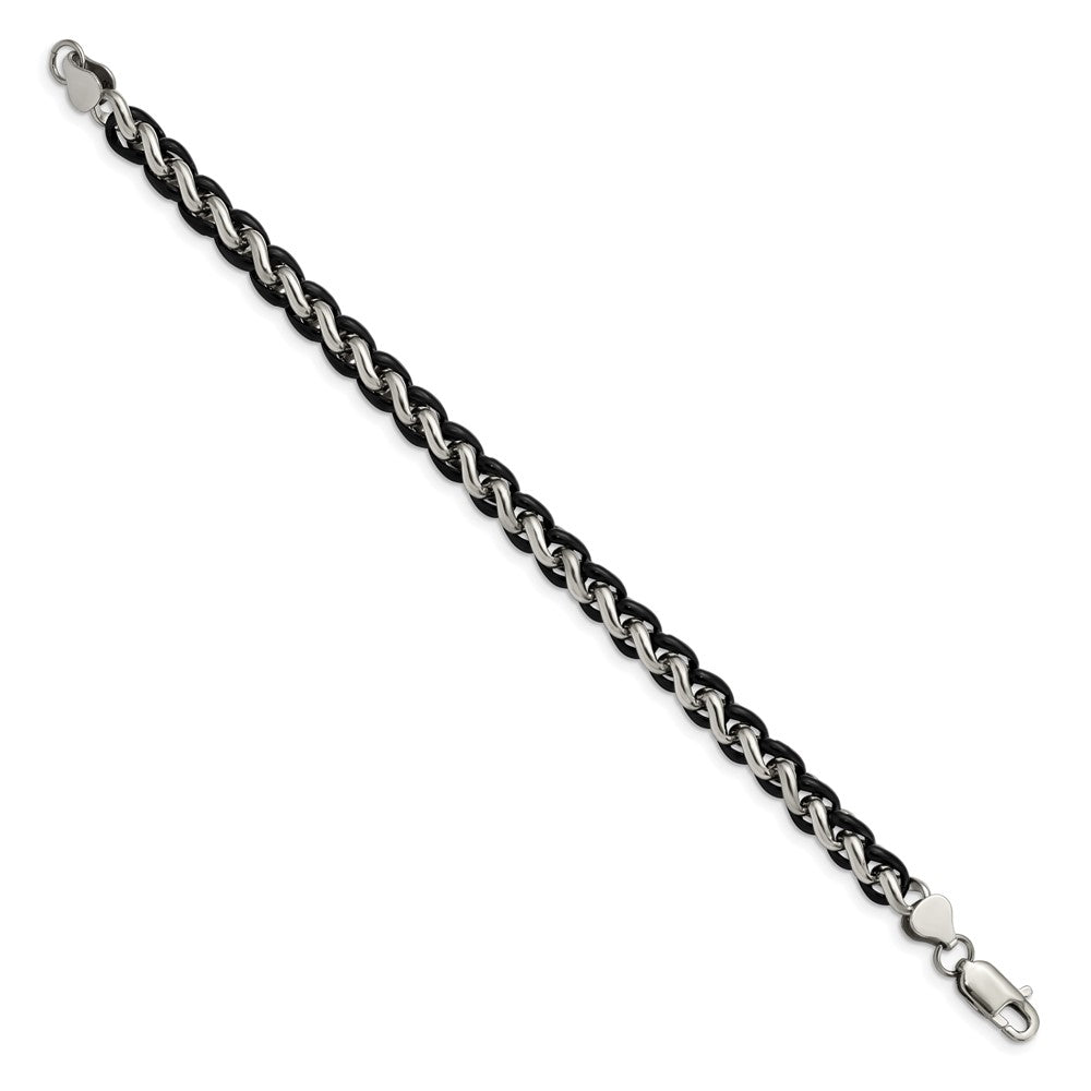 Chisel Stainless Steel Polished Black IP-plated Bracelet