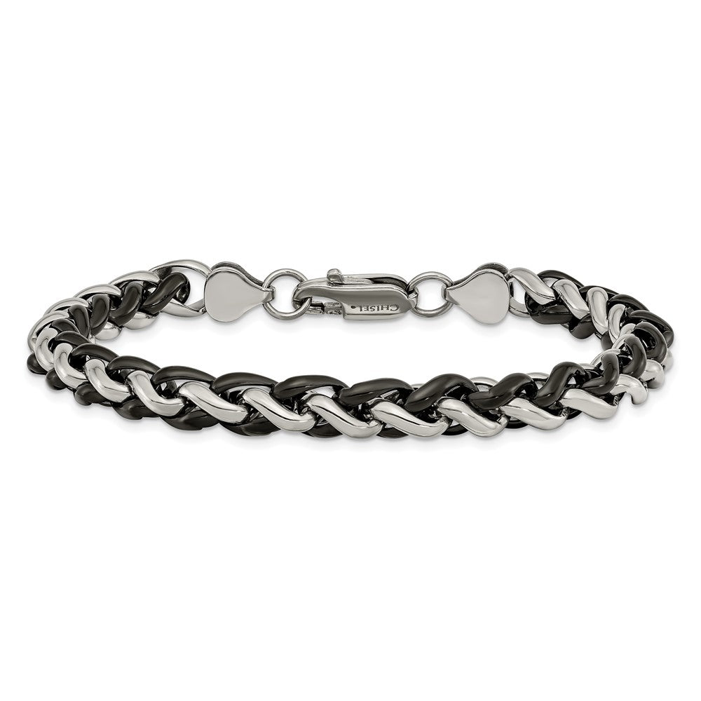 Chisel Stainless Steel Polished Black IP-plated Bracelet