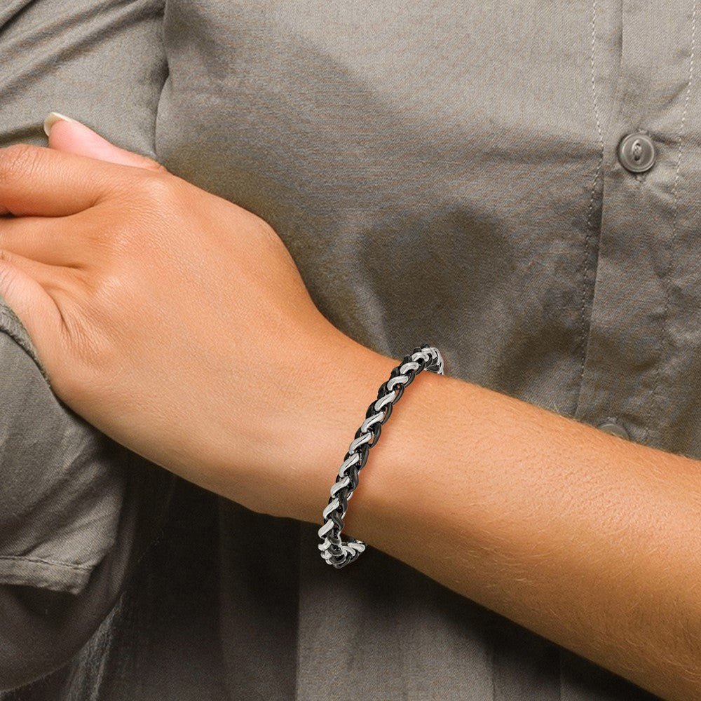 Chisel Stainless Steel Polished Black IP-plated Bracelet