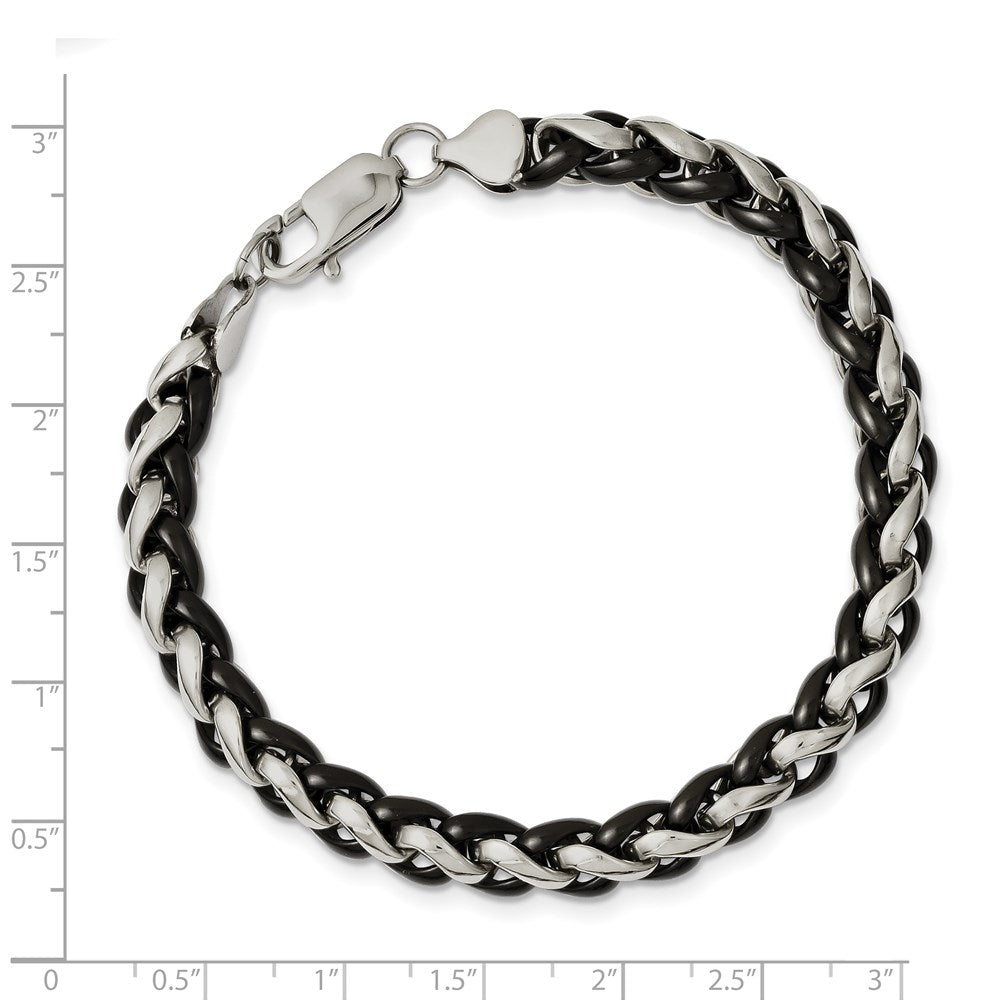 Chisel Stainless Steel Polished Black IP-plated Bracelet