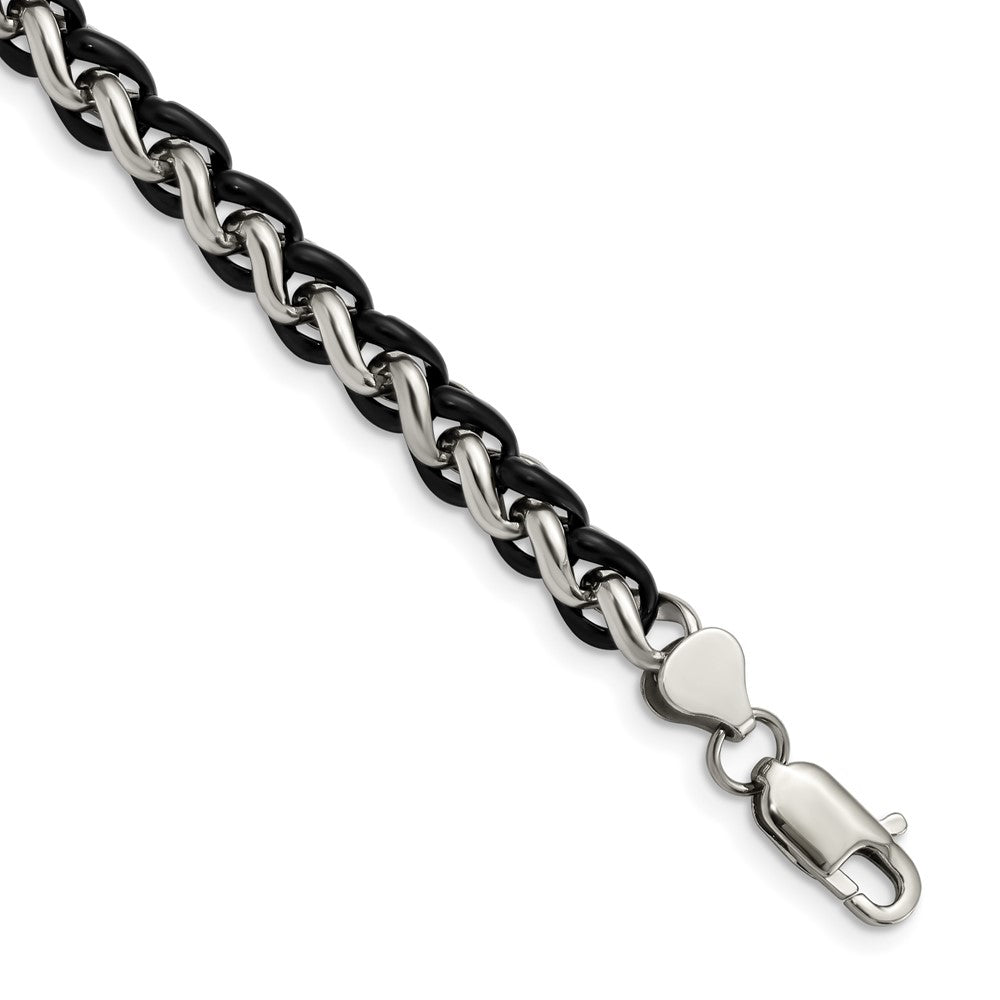 Chisel Stainless Steel Polished Black IP-plated Bracelet