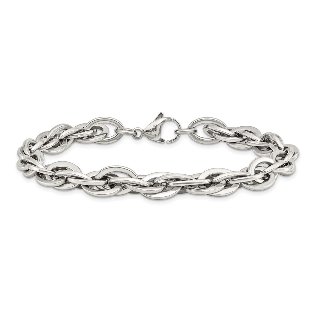 Chisel Stainless Steel Polished Oval Links Bracelet