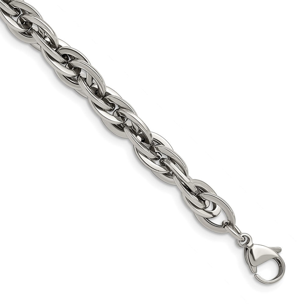 Chisel Stainless Steel Polished Oval Links Bracelet