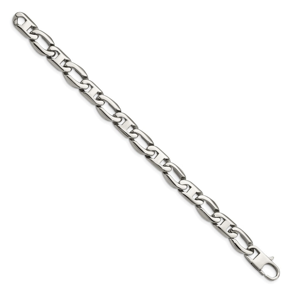 Chisel Stainless Steel Polished Anchor/Open Link Bracelet