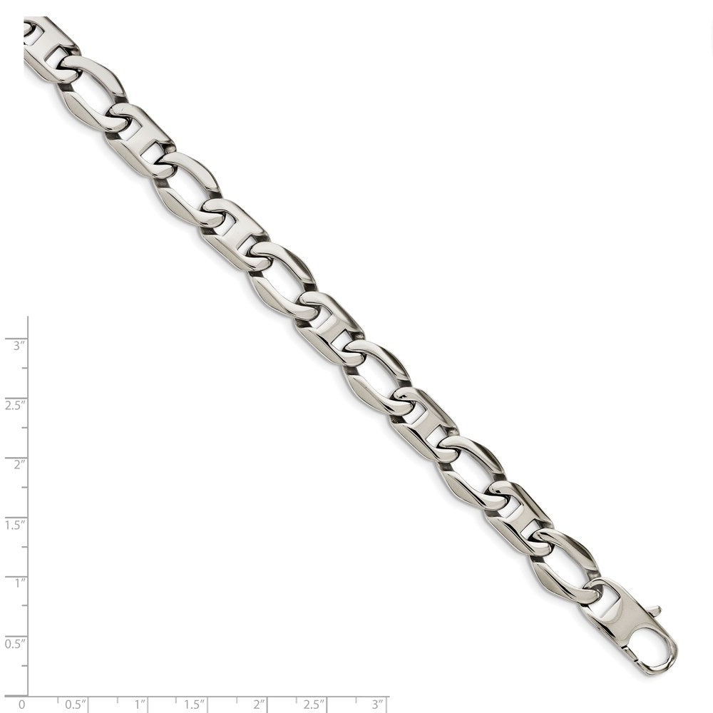 Chisel Stainless Steel Polished Anchor/Open Link Bracelet