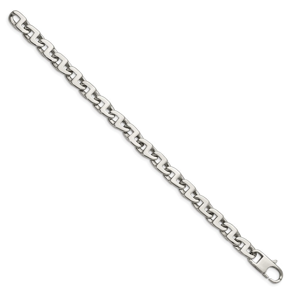 Chisel Stainless Steel Polished Fancy Square Link Bracelet
