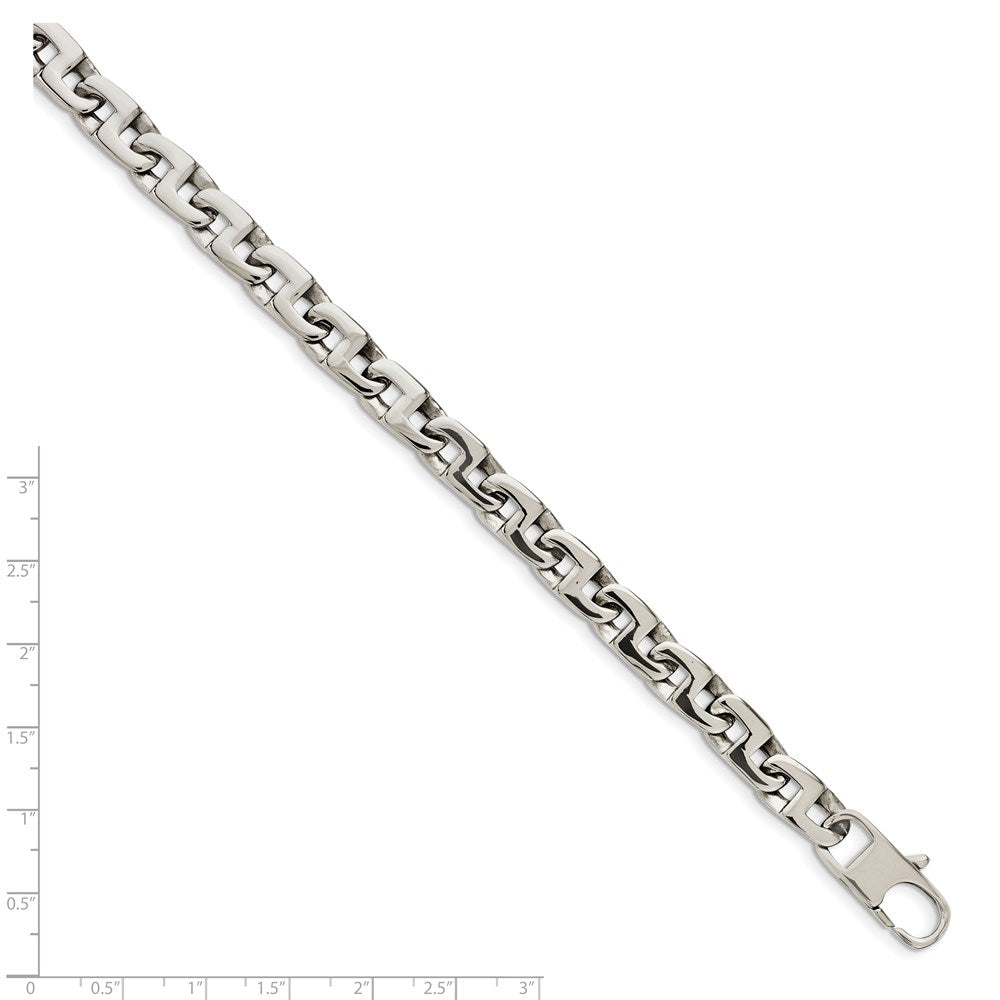 Chisel Stainless Steel Polished Fancy Square Link Bracelet