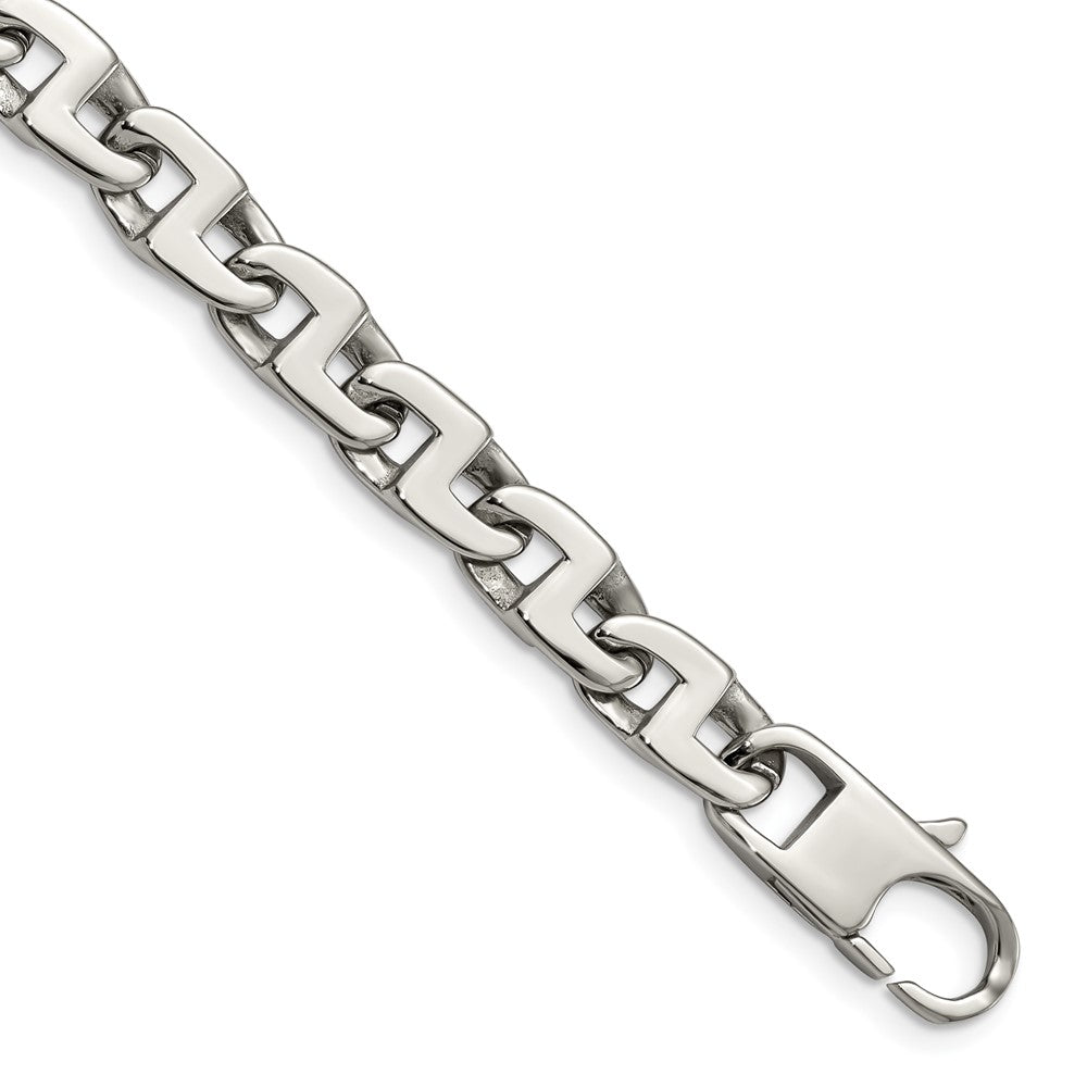Chisel Stainless Steel Polished Fancy Square Link Bracelet