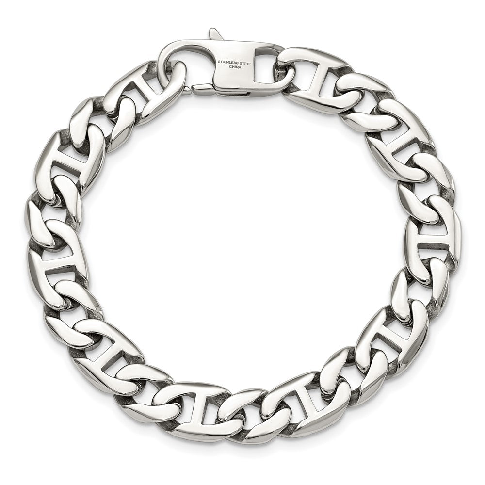 Chisel Stainless Steel Polished Anchor Link Bracelet