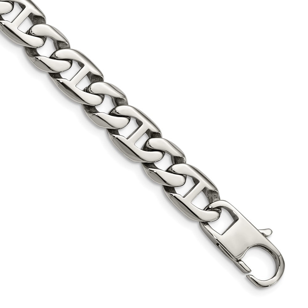 Chisel Stainless Steel Polished Anchor Link Bracelet