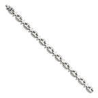 Chisel Stainless Steel Polished Cross Link Bracelet