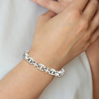 Chisel Stainless Steel Polished Cross Link Bracelet