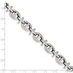 Chisel Stainless Steel Polished Cross Link Bracelet